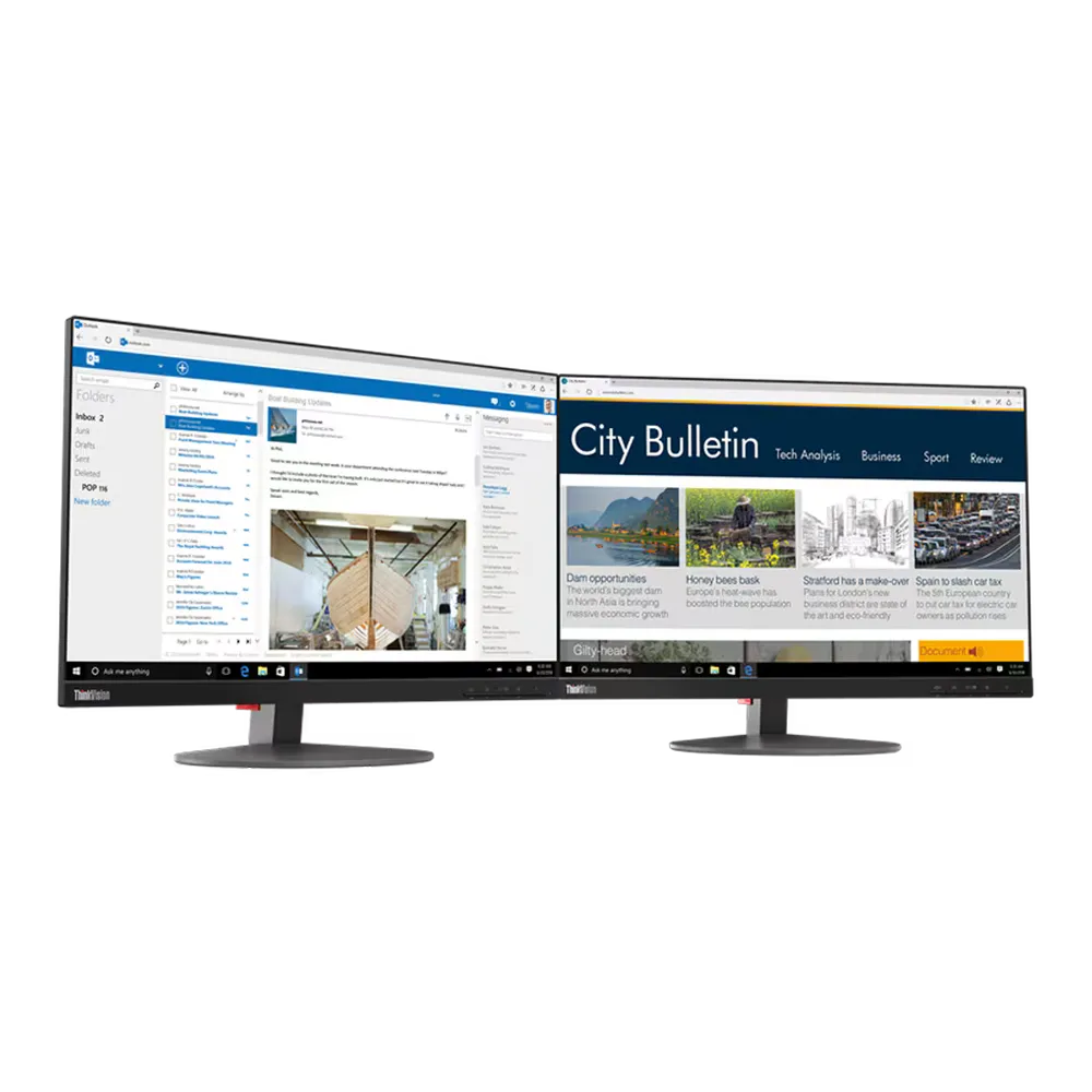 ThinkVision T23d-10 CT1 01 - Vista Doble Monitor, monitor con ajuste de altura