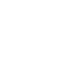 Icono IVA Descontable - Hoja de papel con pliegue superior derecho con la palabra IVA de lado izquierdo, líneas que simulan texto y círculo en la parte inferior derecha con símbolo de aprobado en centro