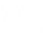 Icono Optimización Financiera - Gráfica de barras de forma ascendente con un flecha arriba de ella con curva hacía arriba y encima un circulo de mira con el signo pesos en el centro