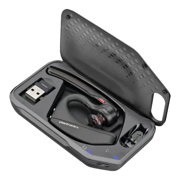 Comprar Poly HP Voyager 5200 UC - Vista con estuche de carga abierto