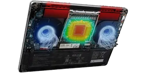 Sistema de refrigeración HP Vaporforce Thermals de la ZBook Ultra G1a. Portátil AMD Ryzen AI Max PRO