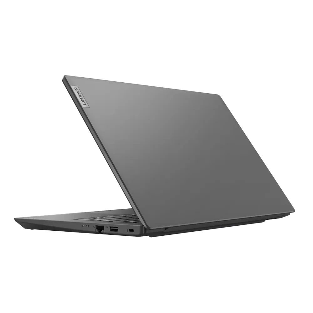 Computador Portátil Lenovo V14 G4 IRU - Vista Trasera Ángulo Izquierdo Computador Portátil Lenovo V14 G4 IRU - Vista Trasera Ángulo Izquierdo