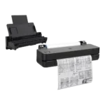 HP DesignJet T250 Impresora de 24 pulgadas edición 2025 - Vista Ángulo Derecho con bandeja de papel