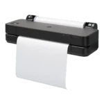 HP DesignJet T250 Impresora de 24 pulgadas edición 2025 - Vista Ángulo Izquierdo con papel