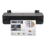 HP DesignJet T250 Impresora de 24 pulgadas edición 2025 - Vista Frontal imprimiendo