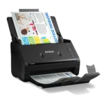 Escáner Dúplex de Documentos WorkForce ES-400 II - Vista Ángulo Derecho con papel