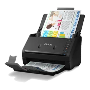 Escáner Dúplex de Documentos WorkForce ES-400 II - Vista Ángulo Izquierdo con papel