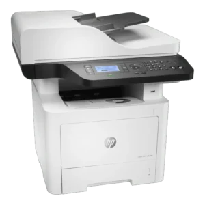 Impresora Multifunción HP Laser 432fdn vista ángulo derecho, mostrando el panel de control