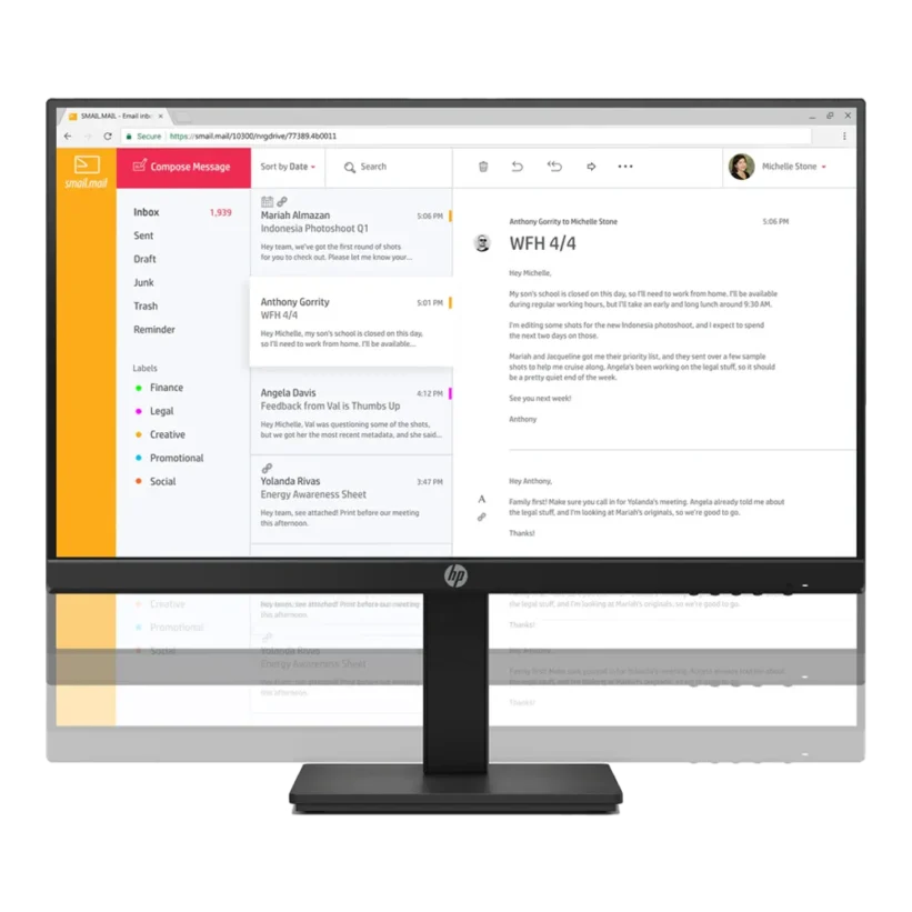 Monitor HP P24h G4 - Vista Frontal Altura Ajustable
