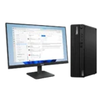 Lenovo ThinkCentre M90s Gen 4 - Vista Frontal 90 Grados Ángulo Izquierdo + Monitor Lenovo Thinkvision S24-4E 24 pulgadas