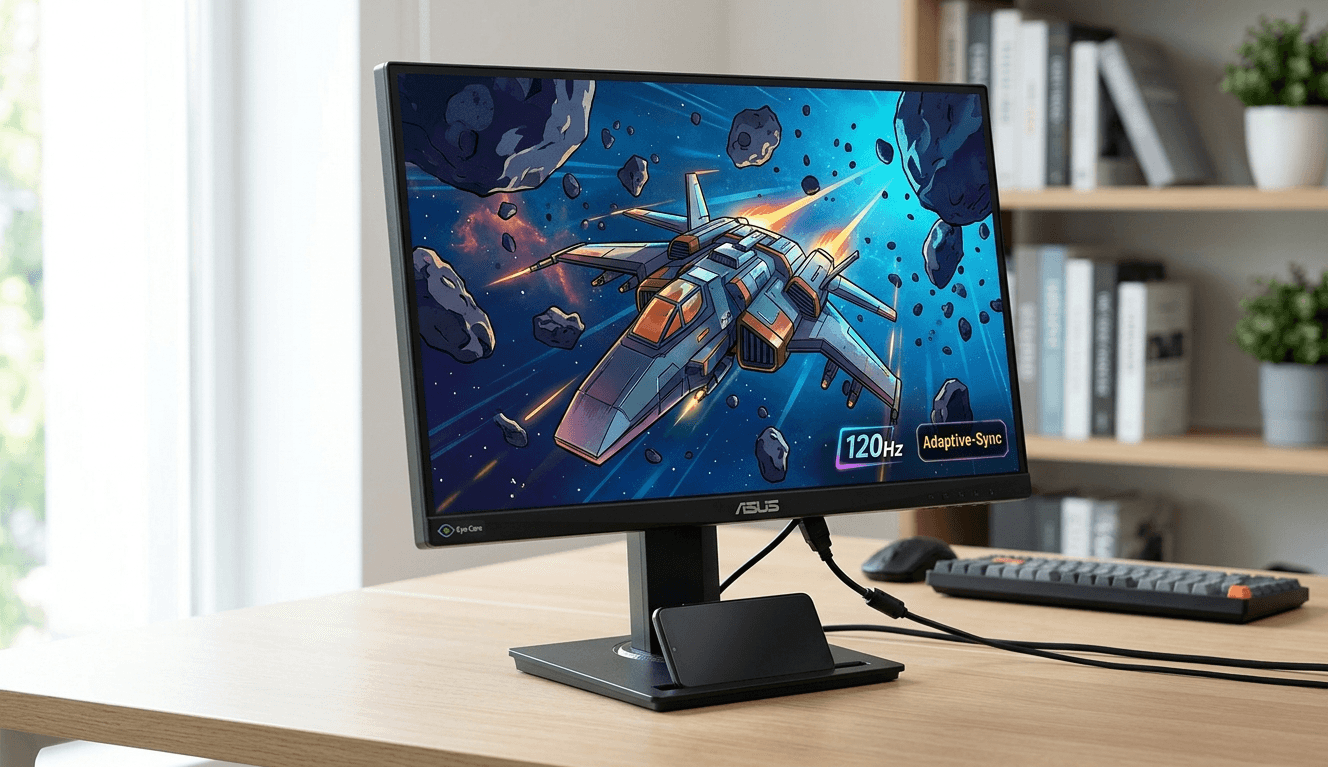 MONITOR GAMER ASUS VA249HG 23.8" BASE FIJA, 120HZ FHD HDMI - VGA