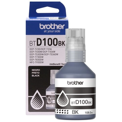 Brother BTD100BK Botella de Tinta Negra 7500 Páginas - Recarga sin manchas para impresión profesional