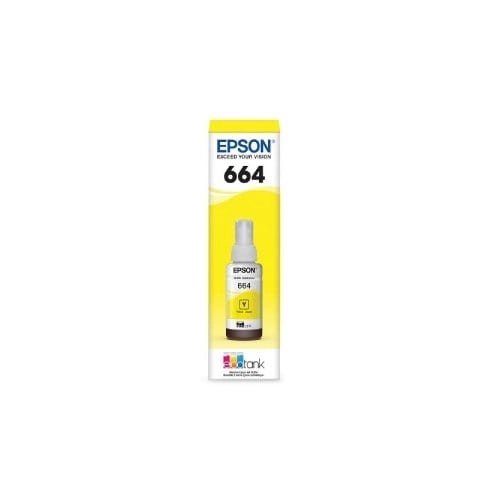 Tinta Original Epson T664 Amarilla 70ml para Impresoras EcoTank L200/L210/L355 - Máximo Rendimiento