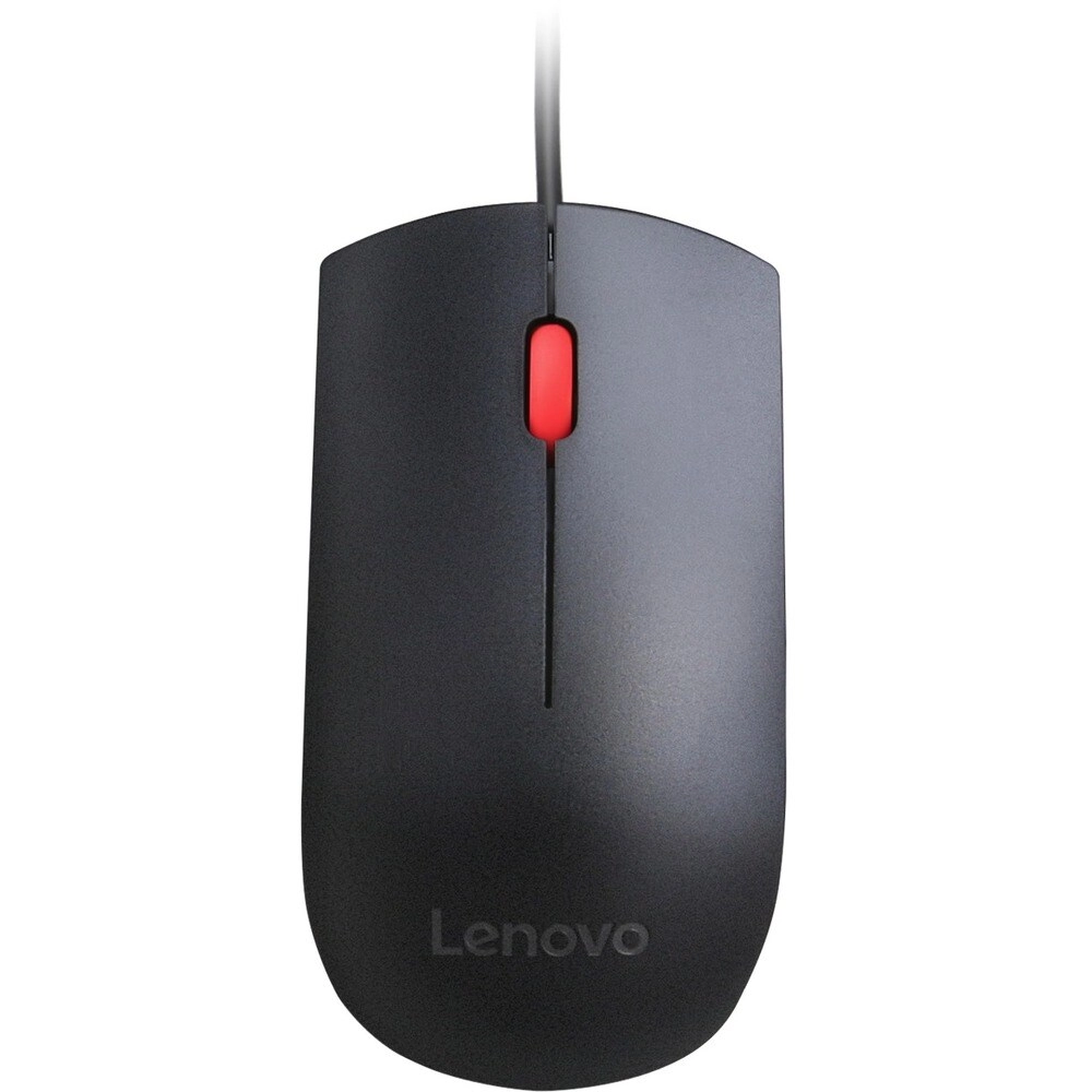 Mouse USB Lenovo Essential - Mouse Ergonómico 1600DPI para Uso Prolongado y Máxima Precisión
