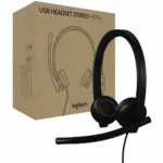 Logitech H570e Stereo Teams USB Negro - Auricular profesional certificado para reuniones sin interrupciones