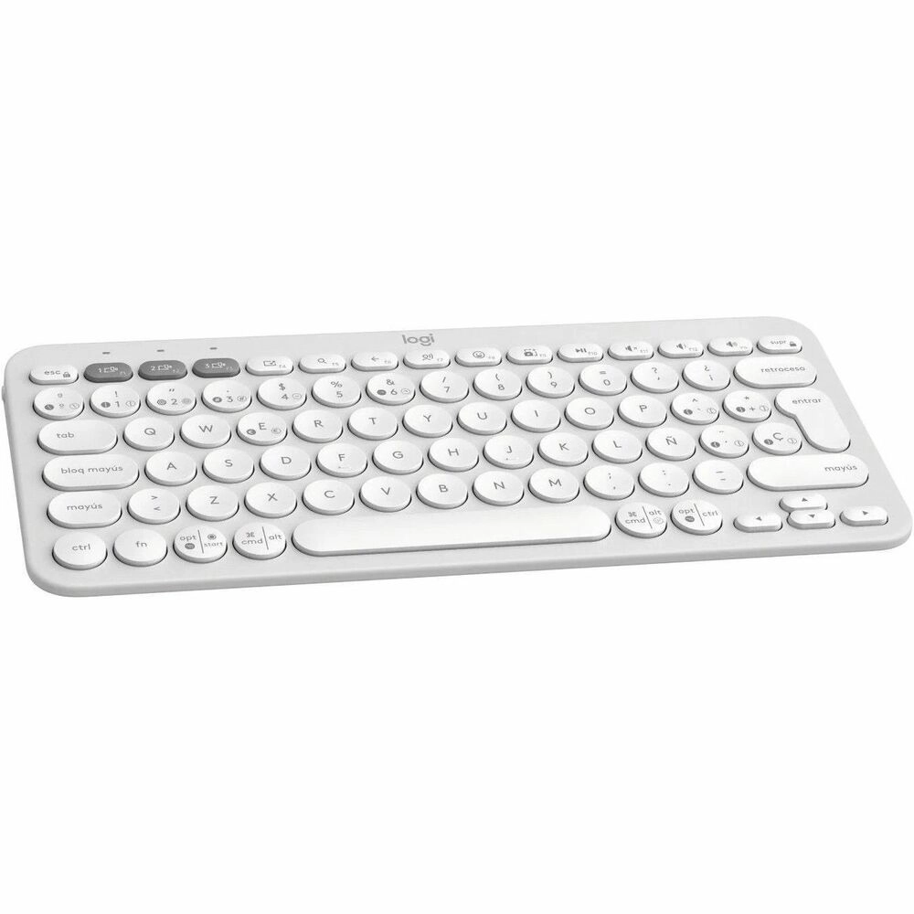 Logitech K380s Pebble Keys 2 Teclado Bluetooth Multidispositivo Ultradelgado Blanco