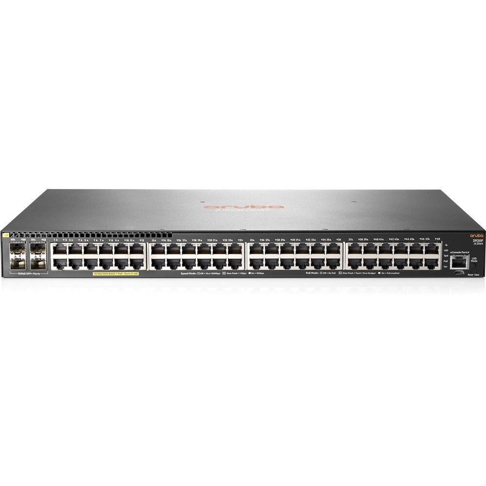 Switch HPE Aruba 2930F 48 Puertos PoE+ Gigabit con 4 SFP+ 10GbE Capa 3